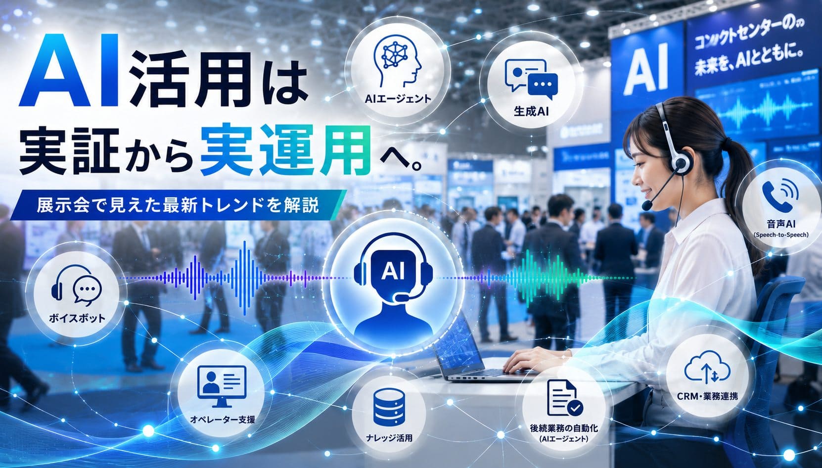 コンタクトセンターAI活用(ボイスボット・音声AI・生成AI・AIエージェント)のイメージ