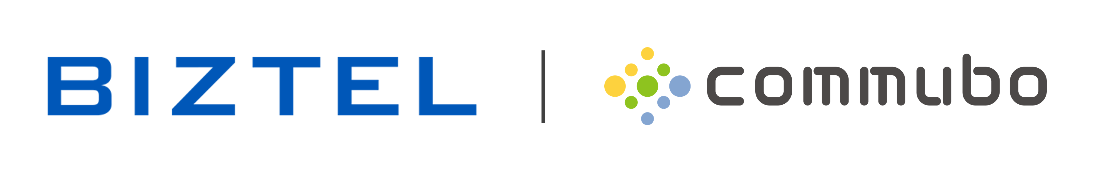 BIZTELとcommuboのロゴ